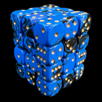 D&G Oblivion Blue & Black 36 x D6 Dice Set