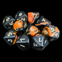 D&G Oblivion Orange & Black 10 x D10 Dice Set