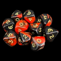 D&G Oblivion Red & Black 10 x D10 Dice Set