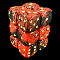 D&G Oblivion Red & Black 12 x D6 Dice Set