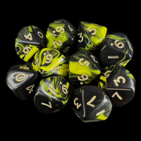 D&G Oblivion Yellow & Black 10 x D10 Dice Set