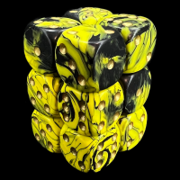 D&G Oblivion Yellow & Black 12 x D6 Dice Set
