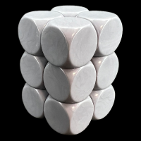 D&G Opaque Blank Ash Grey 16mm 12 x D6 Dice Set