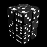 D&G Opaque Black 12 x D6 Dice Set