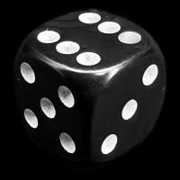 D&G Opaque Black 16mm D6 Spot Dice