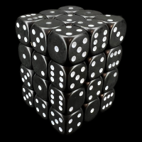 D&G Opaque Black 36 x D6 Dice Set