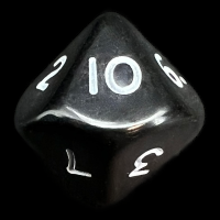 D&G Opaque Black D10 Dice Numbered 1-10