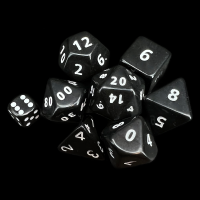D&G Opaque Black JUMBO 34mm 7 Dice Polyset