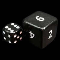 D&G Opaque Black JUMBO 34mm D6 Dice