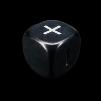 D&G Opaque Black & White Fudge Fate D6 Dice