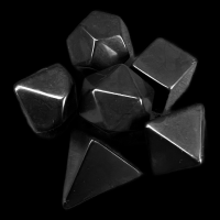 D&G Opaque Blank Black Polyhedral 6 Dice Set