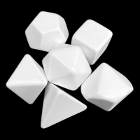 D&G Opaque Blank White Polyhedral 6 Dice Set