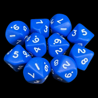 D&G Opaque Blue 10 x D10 Dice Set