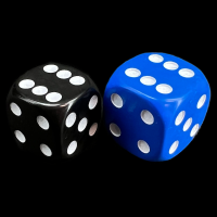 D&G Opaque Blue JUMBO 18mm D6 Spot Dice