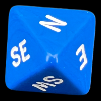 D&G Opaque Blue & White Compass D8 Dice