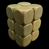 D&G Opaque Blank Dark Khaki 16mm 12 x D6 Dice Set