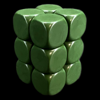 D&G Opaque Blank Forest Green 16mm 12 x D6 Dice Set