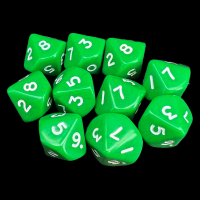 D&G Opaque Green 10 x D10 Dice Set
