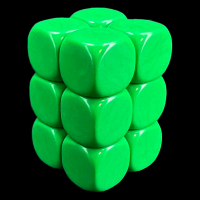 D&G Opaque Blank Green 16mm 10 x D6 Dice Set