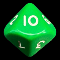 D&G Opaque Green D10 Dice - Numbered 1-10