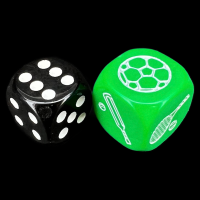 D&G Opaque Green Sports JUMBO 18mm D6 Dice
