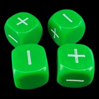 D&G Opaque Green & White Fudge Fate 4 x D6 Dice Set