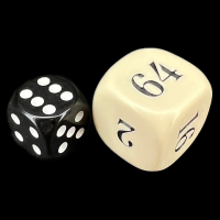D&G Opaque Ivory Backgammon Doubling Cube 22mm D6 Dice