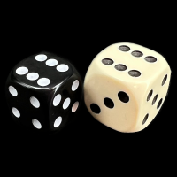 D&G Opaque Ivory JUMBO 18mm D6 Spot Dice