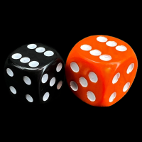 D&G Opaque Orange JUMBO 18mm D6 Spot Dice