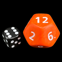 D&G Opaque Orange JUMBO 34mm D12 Dice