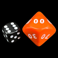 D&G Opaque Orange JUMBO 34mm Percentile Dice