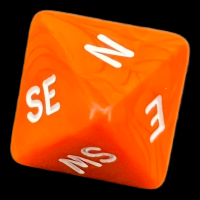 D&G Opaque Orange & White Compass D8 Dice