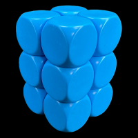 D&G Opaque Blank Pacific Blue 16mm 12 x D6 Dice Set