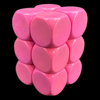D&G Opaque Blank Pink 16mm 12 x D6 Dice Set