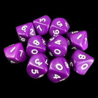 D&G Opaque Purple 10 x D10 Dice Set