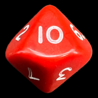 D&G Opaque Red D10 Dice - Numbered 1-10