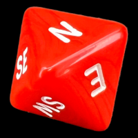 D&G Opaque Red & White Compass D8 Dice