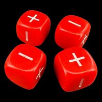 D&G Opaque Red & White Fudge Fate 4 x D6 Dice Set