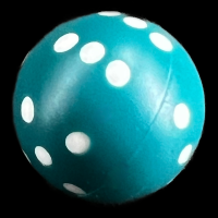 D&G Opaque Teal & White Ball 'Round' 22mm D6 Spot Dice