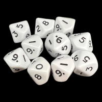 D&G Opaque White 10 x D10 Dice Set