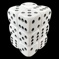 D&G Opaque White 12 x D6 Dice Set