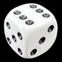 D&G Opaque White 16mm D6 Spot Dice