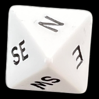 D&G Opaque White & Black Compass D8 Dice