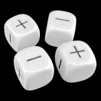 D&G Opaque White & Black Fudge Fate 4 x D6 Dice Set