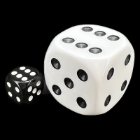 D&G Opaque White MASSIVE 36mm D6 Spot Dice