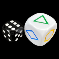 D&G Opaque White Colour &amp; Shape JUMBO 20mm D6 Dice