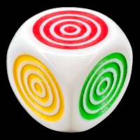 D&G Opaque White Concentric Circle Colour D6 Dice