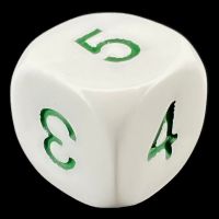 D&G Opaque White & Green Average D6 Dice