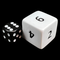 D&G Opaque White JUMBO 34mm D6 Dice