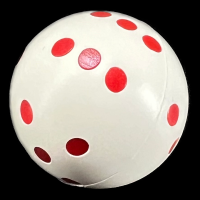 D&G Opaque White & Red Ball 'Round' 22mm D6 Spot Dice